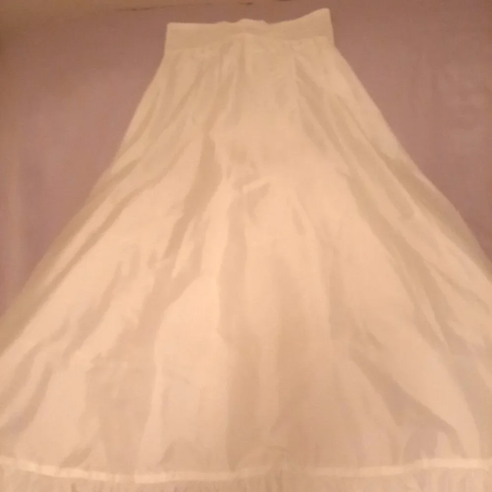 Wedding Dress Classic White Southern Sophisticated Flowy Sleeveless A Line - Picture 9 of 12